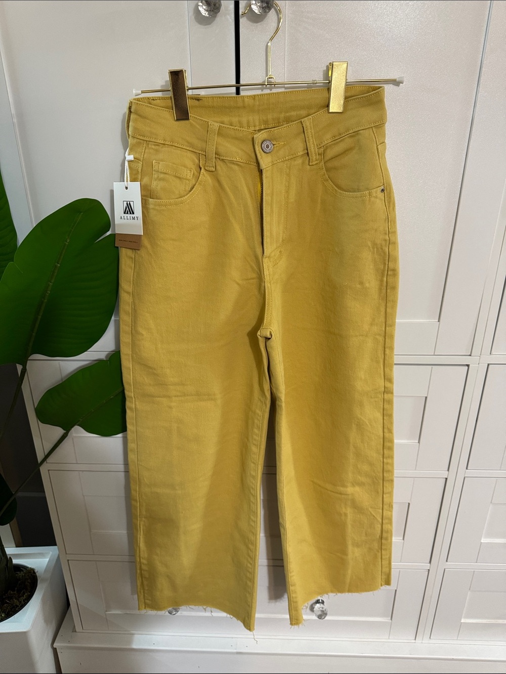 Mustard Cropped Ankle Jeans